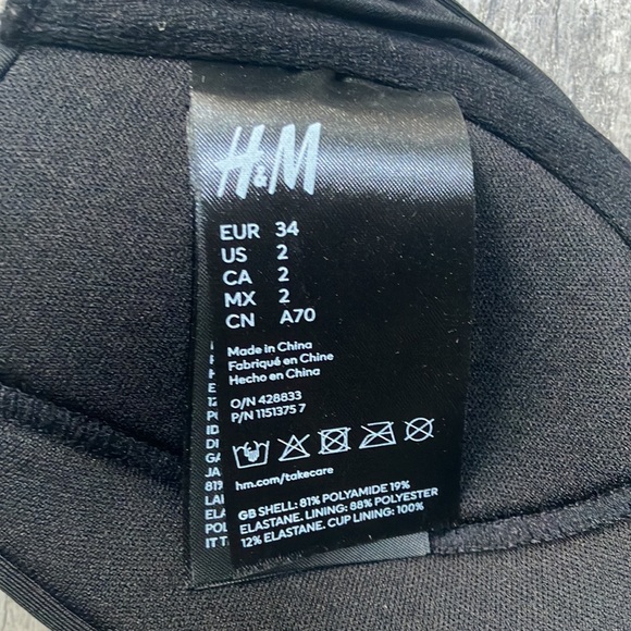 MUGLER X H&M Black Bikini Top size 2 - Picture 5 of 8